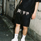 スエードストーンショーツ(BLACK)