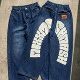 ORイニシャルペイントバレルデニムパンツ (INDIGO)