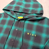ロゴフードチェックシャツ(GREEN)