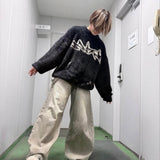 シルバーバギーデニムパンツ